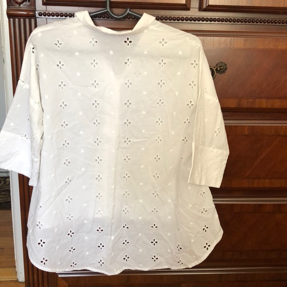 Mango white embroidered shirt - Picture 4 of 8